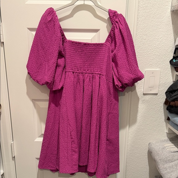 Abercrombie & Fitch Fuchsia Smocked Dress - Picture 4 of 4